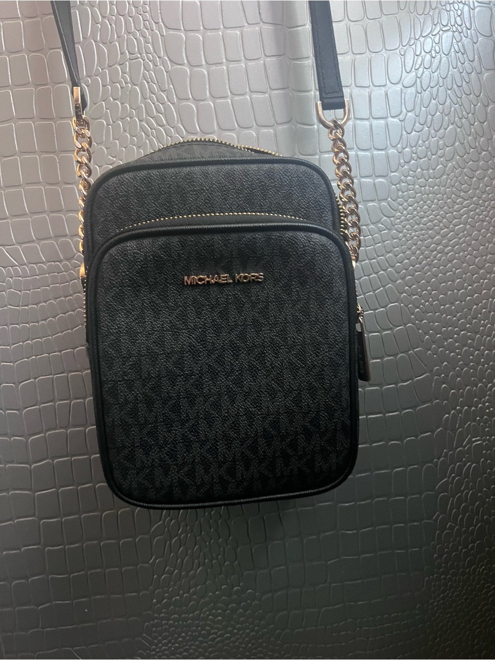Michael Kors Black Signature with Gold Hardware